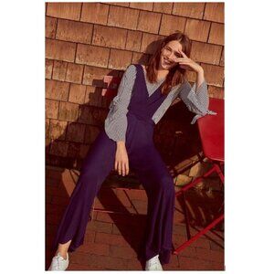 Anthropologie Apron Wide-Leg Jumpsuit in Purple by Maeve – Size 4